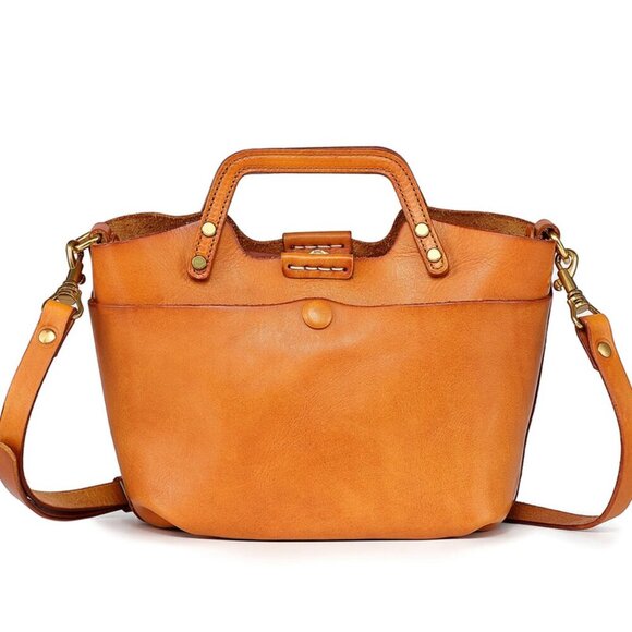 OLD TREND  Sprout Land Mini Leather Tote Caramel Bag - Picture 1 of 12
